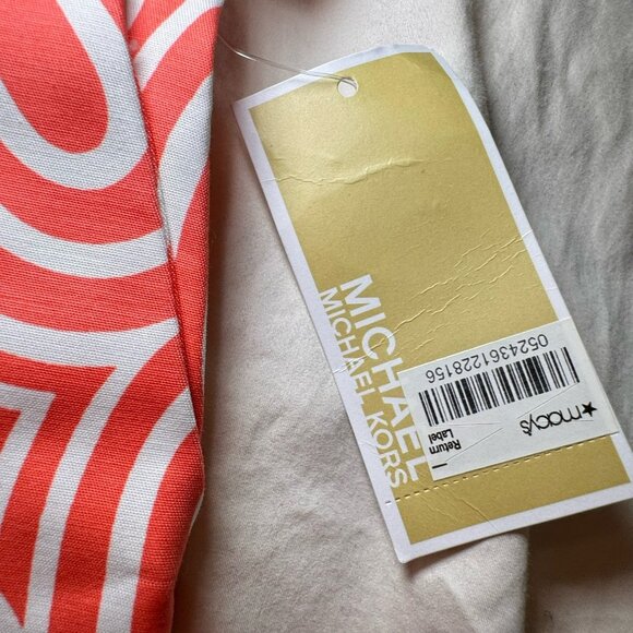 Michael Kors Womens Shorts Size 8 Salmon Pink and White Pattern Great For Summer - Picture 4 of 8